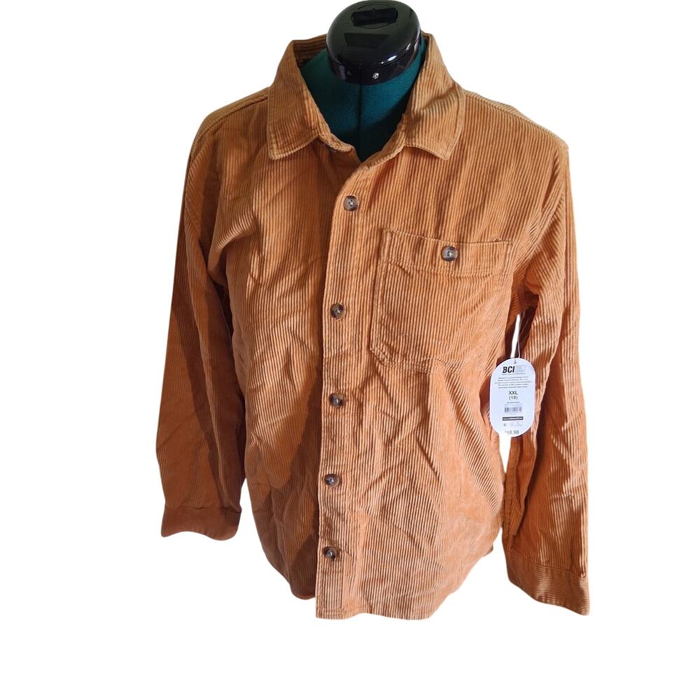 NWT Wonder Nation Rust Corduroy Shirt XXL 18